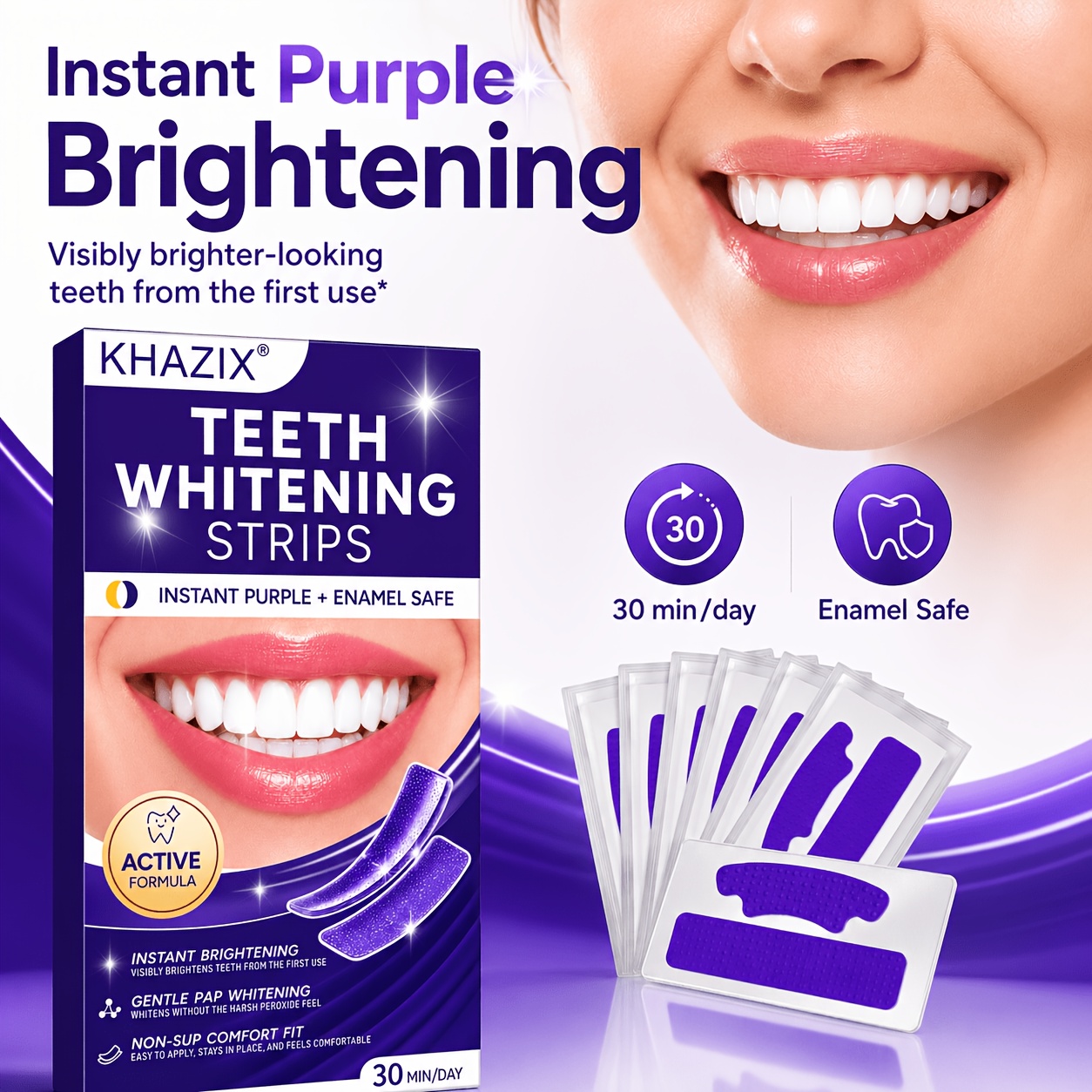 5/10 çift Mor Diş Beyazlatma Ş - Teeth Whitening Strips Permanent incelemesi ve fiyatı