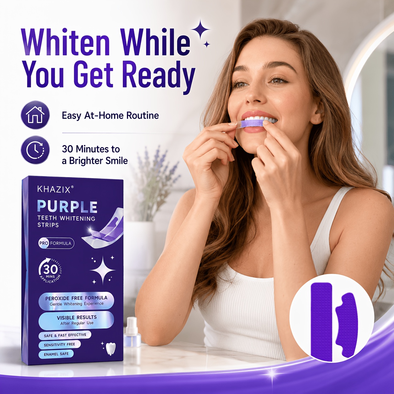 1/10 çift Mor Diş Beyazlatma Ş - Teeth Whitening Strips Permanent incelemesi ve fiyatı